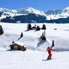 Alles f&uuml;r den Skisport bietet die Seiser Alm: sonnige und schneesichere Pisten in unterschiedlichen Schwierigkeitsgraden, Teil des Karussells Dolomiti Superski. Foto: EMS, &copy; Peer