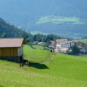 wanderer auf weg nach kastelruth