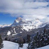 aussicht auf groedner dolomiten langkofelgruppe und geisler winter fr