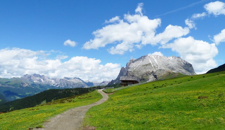 RS seiser alm weg und plattkofel und huette